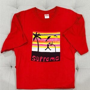 Supreme Mens Sunset Graphic Red Tee